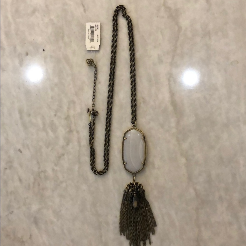 Banded agate Kendra Scott Rayne necklace